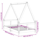 vidaXL fekete tömör fenyőfa gyerekágykeret 80 x 160 cm