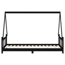 vidaXL fekete tömör fenyőfa gyerekágykeret 90 x 190 cm