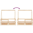 vidaXL tömör fenyőfa gyerekágykeret fiókokkal 70 x 140 cm