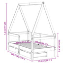 vidaXL tömör fenyőfa gyerekágykeret fiókokkal 70 x 140 cm