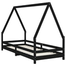 vidaXL fekete tömör fenyőfa gyerekágykeret 80 x 200 cm