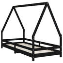 vidaXL fekete tömör fenyőfa gyerekágykeret 80 x 200 cm