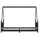 vidaXL fekete tömör fenyőfa gyerekágykeret 80 x 200 cm