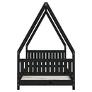 vidaXL fekete tömör fenyőfa gyerekágykeret 90 x 190 cm