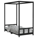 vidaXL fekete tömör fenyőfa gyerekágykeret 90 x 190 cm