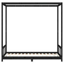 vidaXL fekete tömör fenyőfa gyerekágykeret 90 x 190 cm