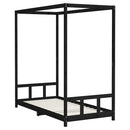 vidaXL fekete tömör fenyőfa gyerekágykeret 90 x 190 cm