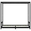 vidaXL fekete tömör fenyőfa gyerekágykeret 80 x 200 cm