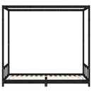 vidaXL fekete tömör fenyőfa gyerekágykeret 90 x 200 cm