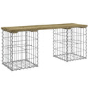 vidaXL impregnált fenyőfa gabion kerti pad 103 x 31 x 42 cm