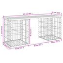 vidaXL impregnált fenyőfa gabion kerti pad 103 x 31 x 42 cm