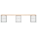 vidaXL tömör fenyőfa gabion kerti pad 203x31x42 cm