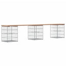 vidaXL tömör fenyőfa gabion kerti pad 203x31x42 cm