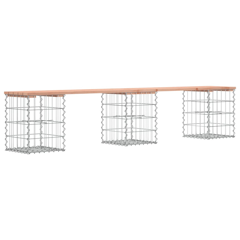 vidaXL tömör duglászfenyő gabion kerti pad 203x31x42 cm