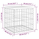 vidaXL tömör fenyőfa gabion kerti pad 43x44x42 cm