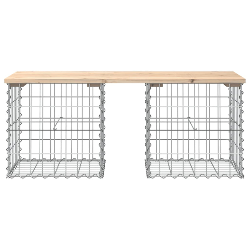 vidaXL tömör fenyőfa gabion kerti pad 103x44x42 cm
