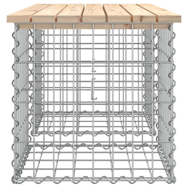 vidaXL tömör fenyőfa gabion kerti pad 103x44x42 cm