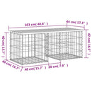 vidaXL tömör duglászfenyő gabion kerti pad 103x44x42 cm