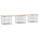 vidaXL tömör fenyőfa gabion kerti pad 203x44x42 cm