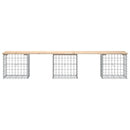 vidaXL tömör fenyőfa gabion kerti pad 203x44x42 cm