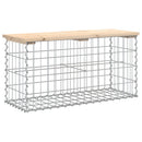 vidaXL tömör fenyőfa gabion kerti pad 83x31,5x42 cm