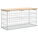 vidaXL tömör fenyőfa gabion kerti pad 83x31,5x42 cm