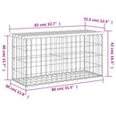 vidaXL tömör fenyőfa gabion kerti pad 83x31,5x42 cm