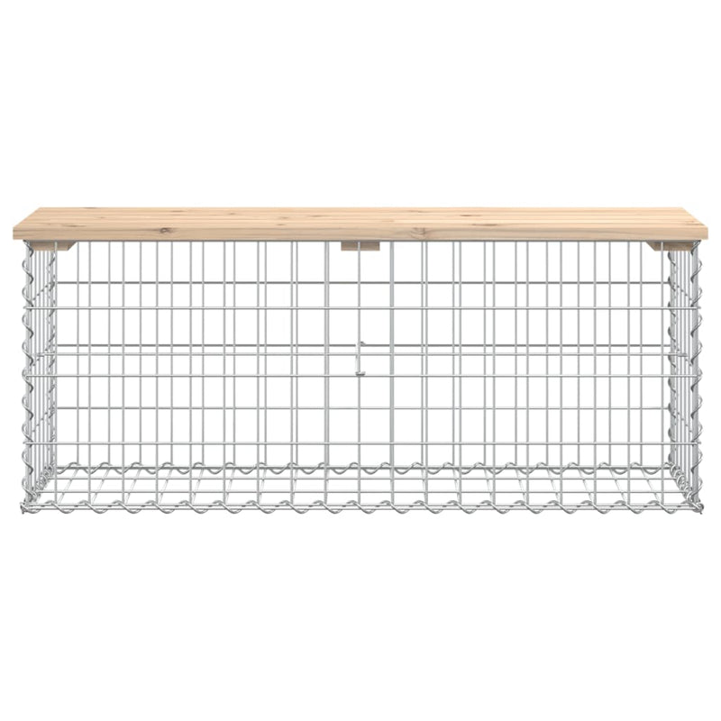 vidaXL tömör fenyőfa gabion kerti pad 103x31,5x42 cm