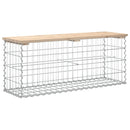 vidaXL tömör fenyőfa gabion kerti pad 103x31,5x42 cm