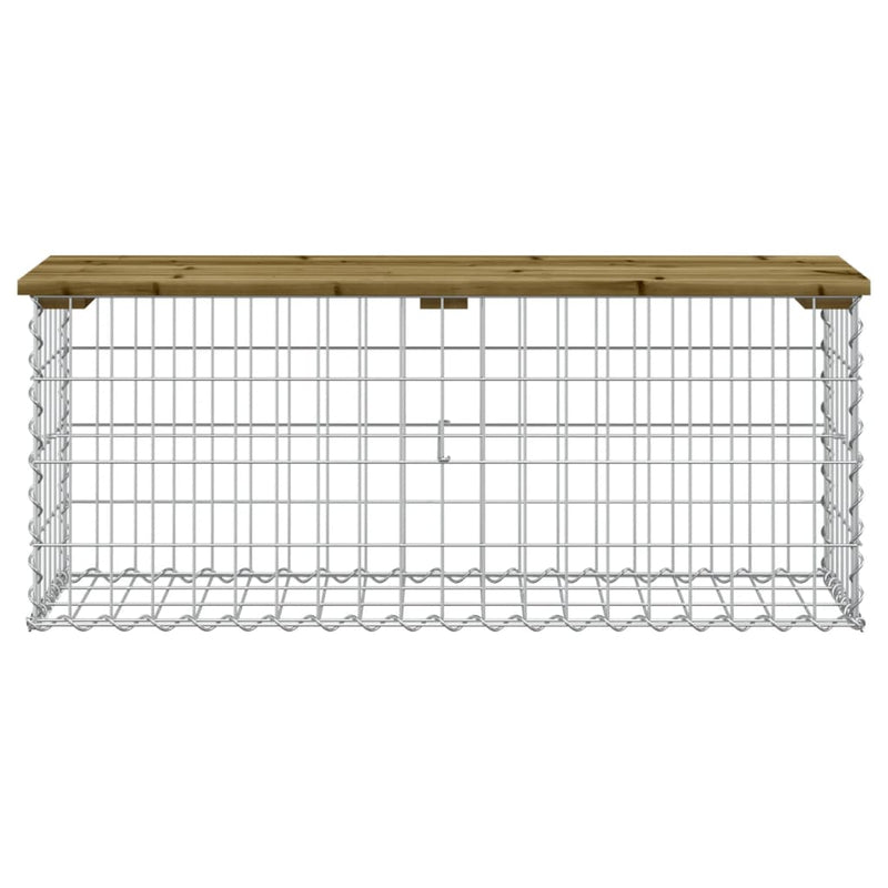 vidaXL impregnált fenyőfa gabion kerti pad 103 x 31,5 x 42 cm