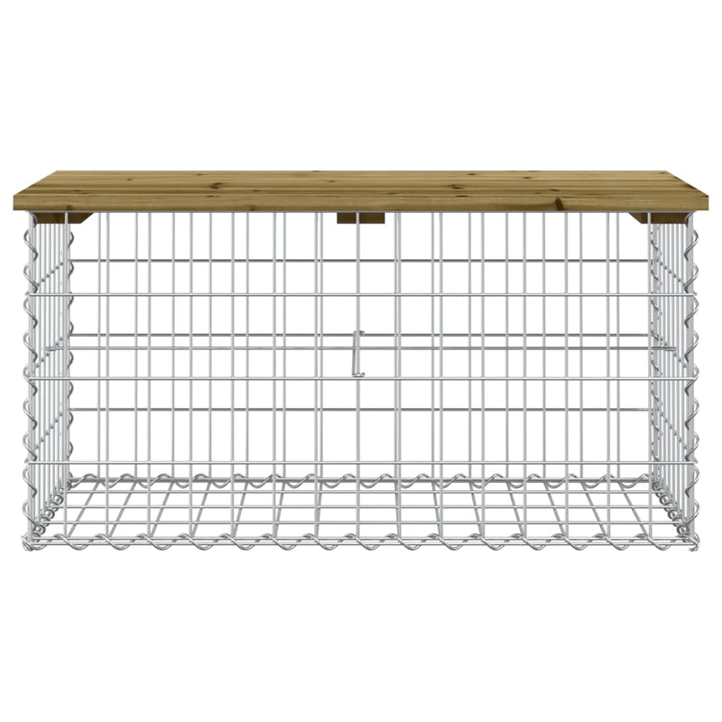 vidaXL impregnált fenyőfa gabion kerti pad 83 x 44 x 42 cm