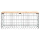 vidaXL tömör fenyőfa gabion kerti pad 103x44x42 cm