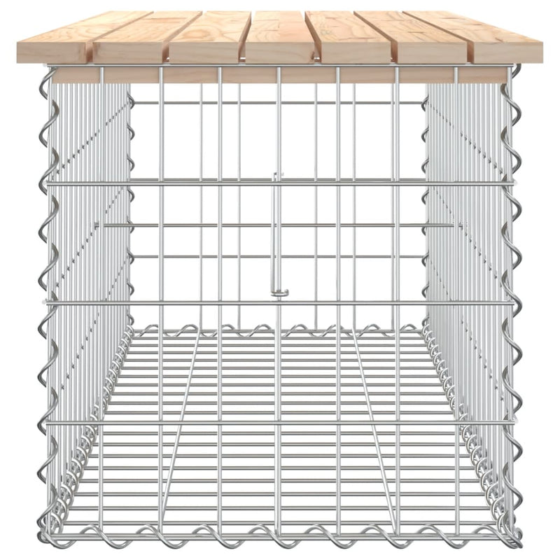 vidaXL tömör fenyőfa gabion kerti pad 103x44x42 cm
