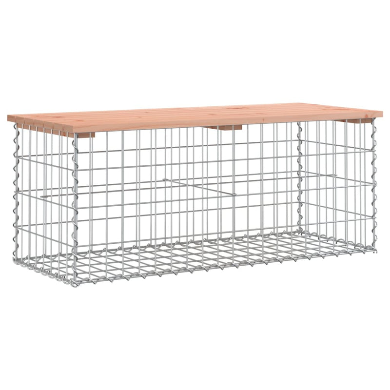 vidaXL tömör duglászfenyő gabion kerti pad 103x44x42 cm
