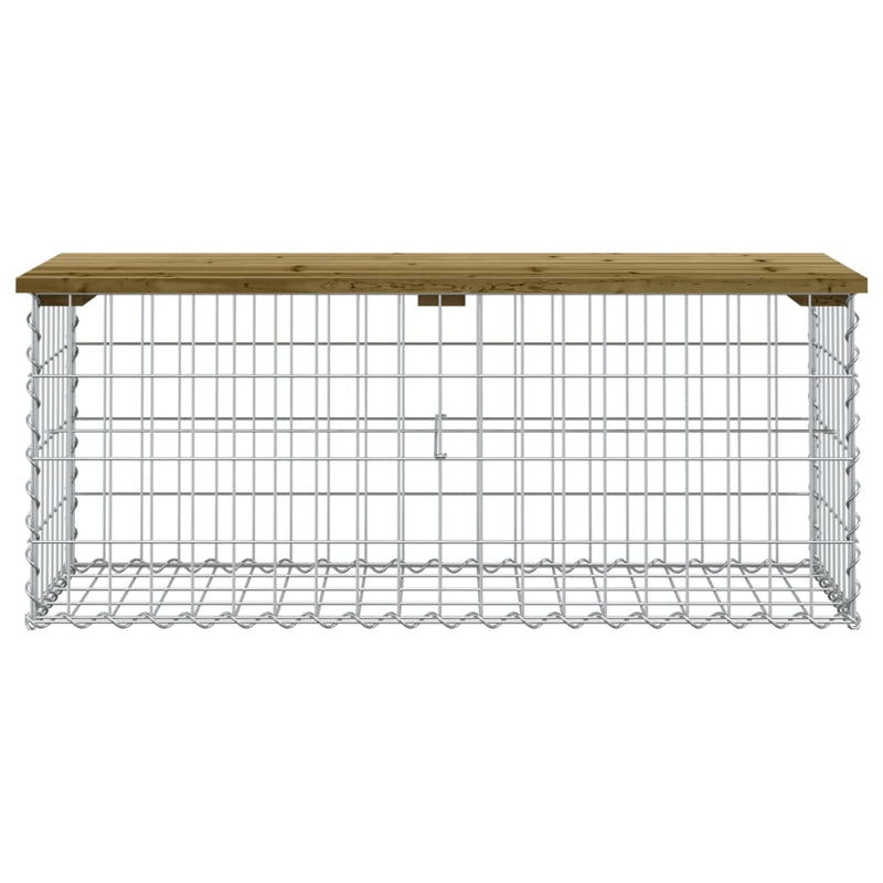 vidaXL impregnált fenyőfa gabion kerti pad 103 x 44 x 42 cm