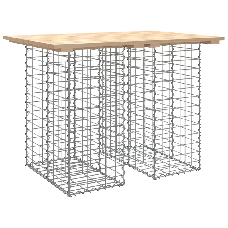 vidaXL tömör fenyőfa kerti asztal gabion mintával 100 x 70 x 72 cm