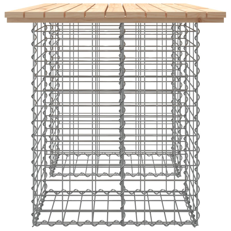 vidaXL tömör fenyőfa kerti asztal gabion mintával 100 x 70 x 72 cm