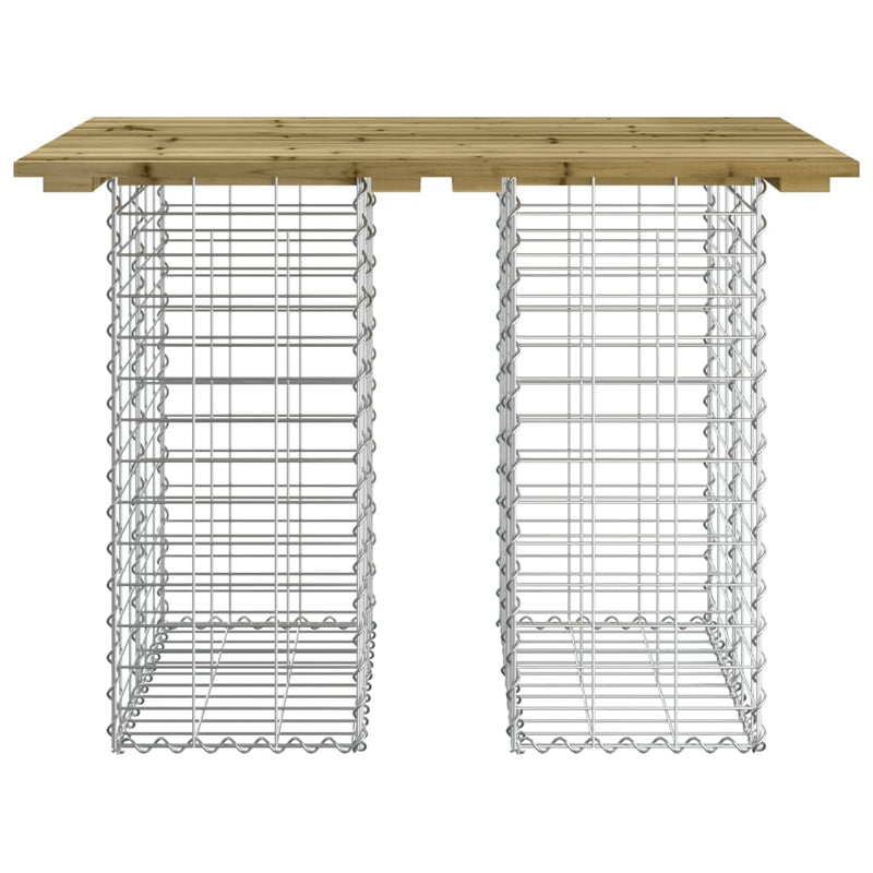 vidaXL gabion mintás impregnált fenyőfa kerti asztal 100 x 70 x 72 cm