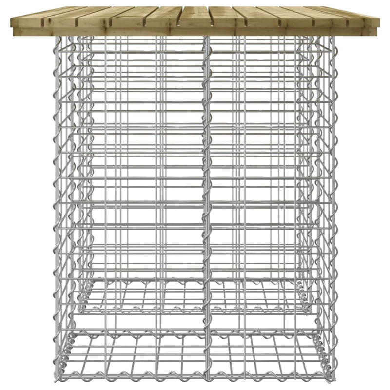 vidaXL gabion mintás impregnált fenyőfa kerti asztal 100 x 70 x 72 cm