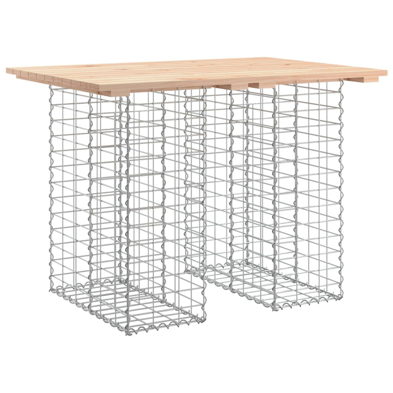 vidaXL tömör fenyőfa kerti asztal gabion mintával 100 x 70 x 72 cm