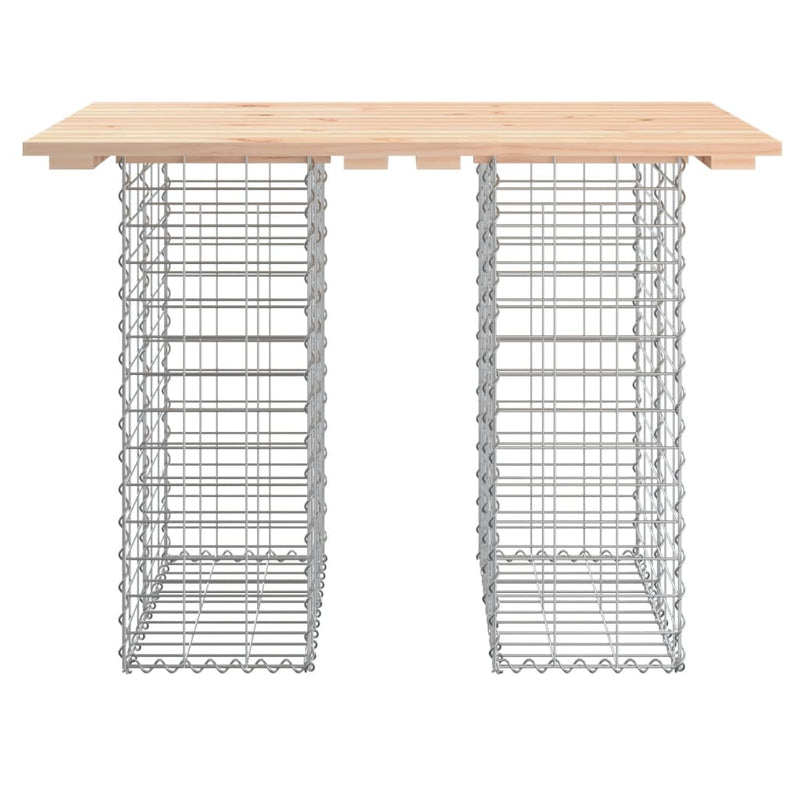 vidaXL tömör fenyőfa kerti asztal gabion mintával 100 x 70 x 72 cm