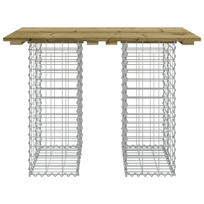 vidaXL gabion mintás impregnált fenyőfa kerti asztal 100 x 70 x 72 cm