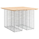 vidaXL tömör fenyőfa kerti asztal gabion mintával 100 x 102 x 72 cm