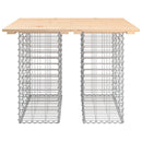 vidaXL tömör fenyőfa kerti asztal gabion mintával 100 x 102 x 72 cm