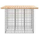 vidaXL tömör fenyőfa kerti asztal gabion mintával 100 x 102 x 72 cm
