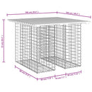 vidaXL tömör fenyőfa kerti asztal gabion mintával 100 x 102 x 72 cm