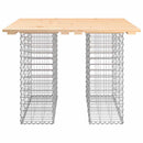 vidaXL tömör fenyőfa kerti asztal gabion mintával 100 x 102 x 72 cm