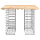 vidaXL tömör fenyőfa kerti asztal gabion mintával 100 x 102 x 72 cm