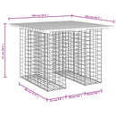 vidaXL tömörfa kerti asztal gabion mintával 100 x 102 x 72 cm Douglas