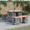 vidaXL tömörfa kerti asztal gabion mintával 100 x 102 x 72 cm Douglas